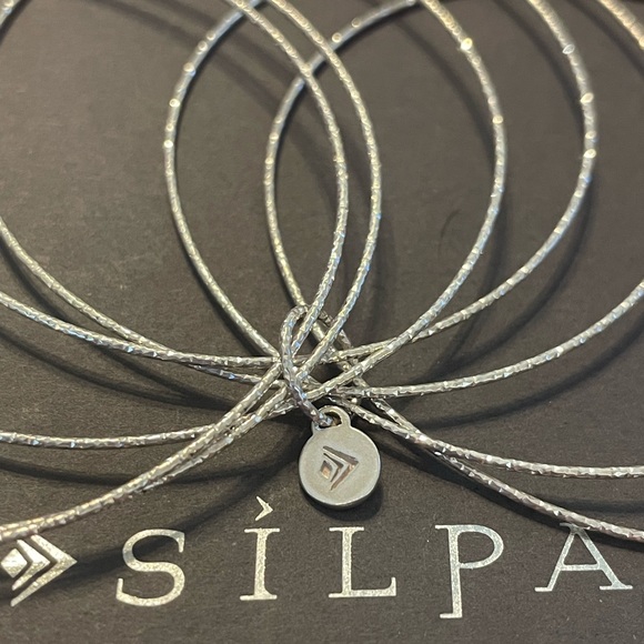 Silpada Sterling Silver ‘Lasting Impression’ Bangle Bracelet Set B3008 - Picture 13 of 16